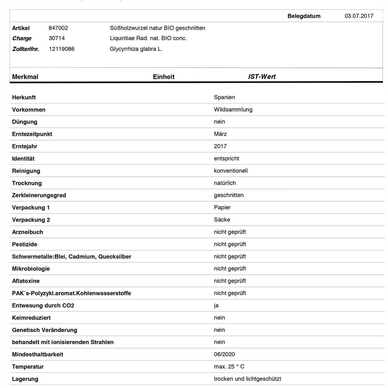 Süssholz Tee (BIO) 100g