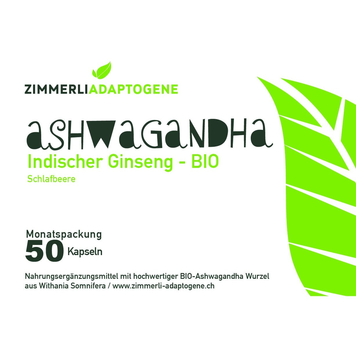 Ashwagandha Kapseln (BIO) 50 Stück