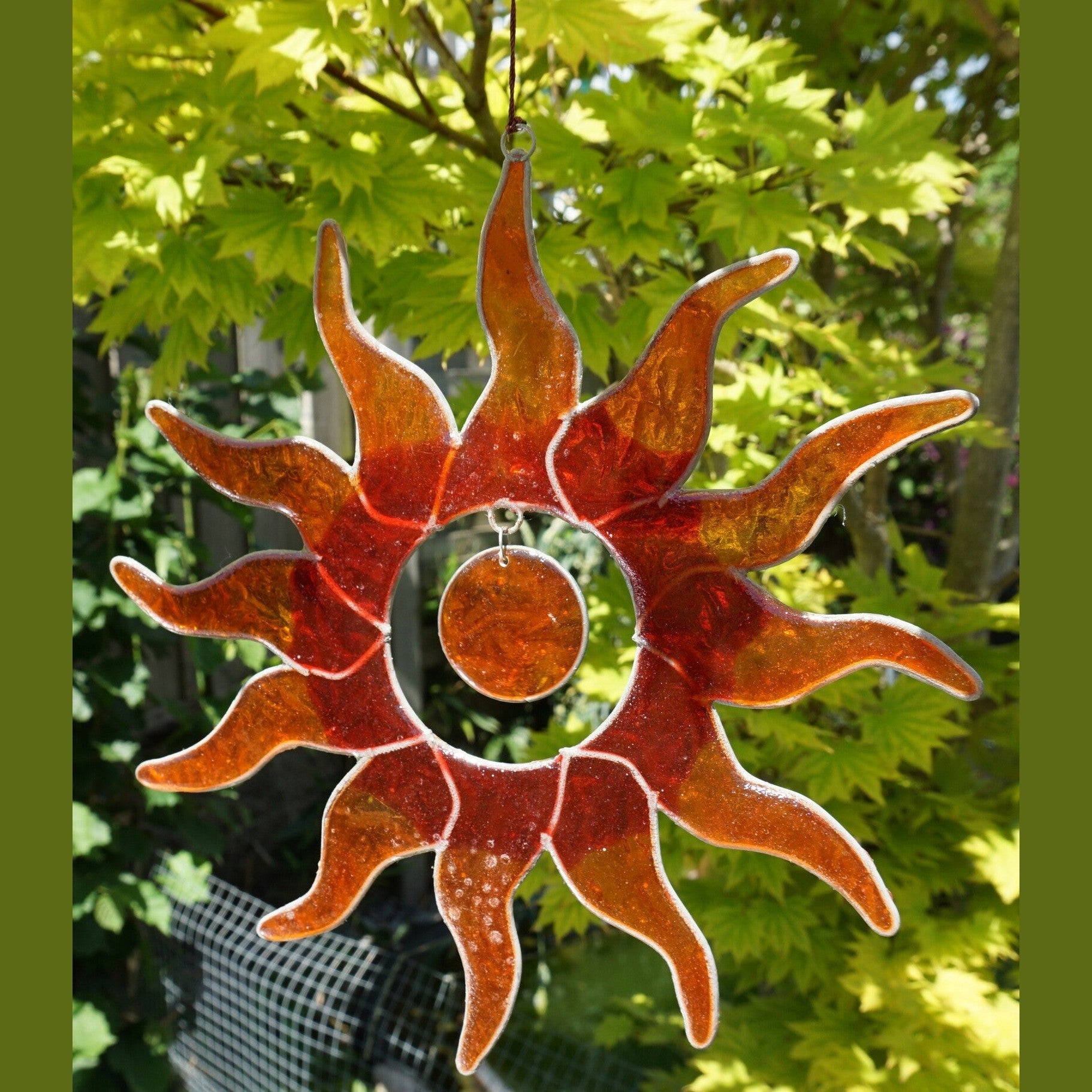 SUNCATCHER SONNE FIBERGLAS ROT 20CM