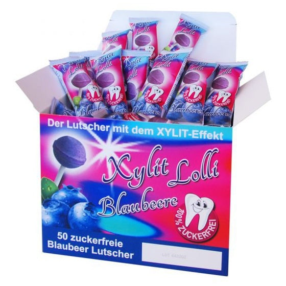Blaubeere Lolli mit Xylit - zuckerfreier Dauerlutscher, 1 Stk