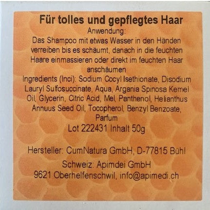 Shampoo-Seife mit Honig, Arganöl und Panthenol, 50g