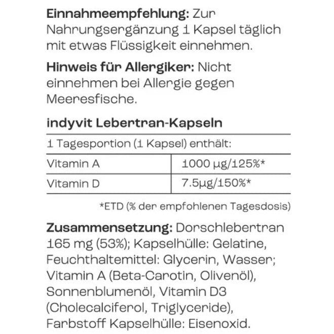 Lebertran-Kapseln, 240 Kapseln Indyvit