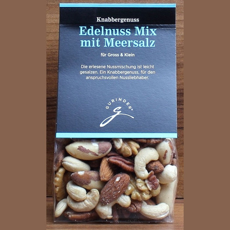 Edelnuss Mix mit Meersalz 150g - Gourmet Gewürz GURINDER