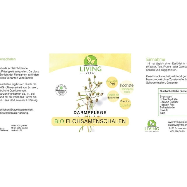 Flohsamenschalen BIO  Beutel, 400g